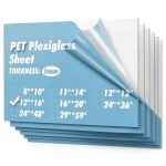 Clear PET Acrylic Sheet 5 Pack 12x12 Inch 1mm Thick by Art3d-0