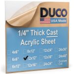 Duco Acrylic Sheet 12x12 Inch 1/4 Thick Clear UV‑Resistant Custom-0