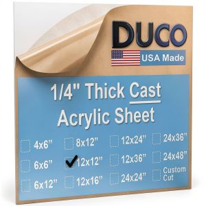 Duco Acrylic Sheet 12x12 Inch 1/4 Thick Clear UV‑Resistant Custom-0