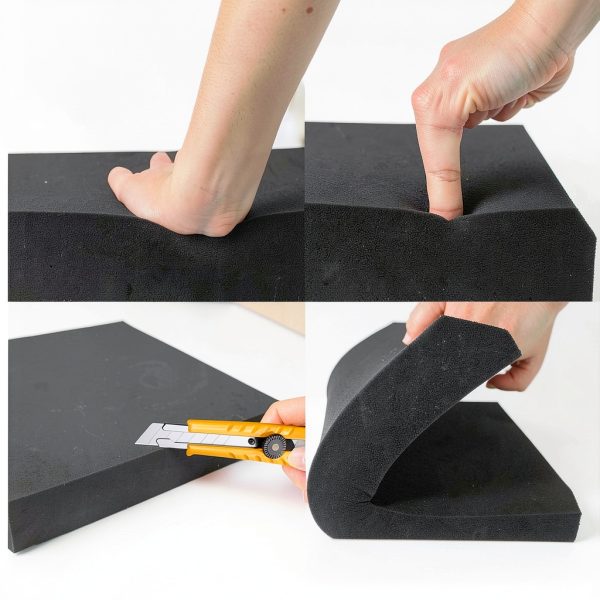 Polyurethane Foam Sheet 16x12x1.5in Black YIENFBEV Commercial Pack of-4
