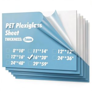 Art3d Clear PET Sheet 5 Pack Commercial Grade 12x12 1mm Thick-0