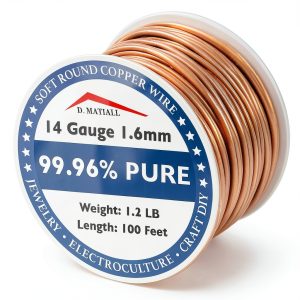 Copper Wire D.MATIALL 14 Gauge 0.55 LB Solid Copper for Electrical Use-0