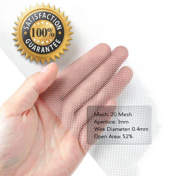 Valchoose 4PACK Stainless Steel Woven Wire Mesh Never Rust, Air Vent Mesh 11.8"X8.2"(300X 210mm), Hard and Heat Resisting Screen, 1mm Hole 20 Mesh Easy to Cut for Rodents Filters Window DIY Projects-4