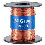 Therwen 100ft 24 Gauge Bare Copper Wire for Jewelry Making, Gardening-0