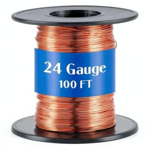 Therwen 100ft 24 Gauge Bare Copper Wire for Jewelry Making, Gardening-0